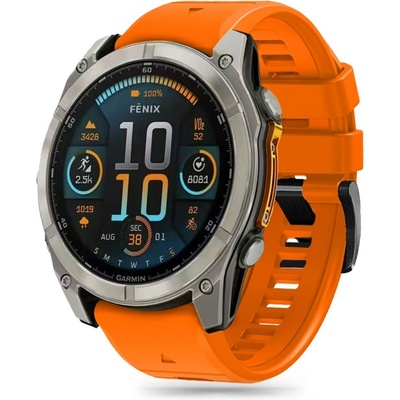 Силиконова каишка за часовник Garmin Fenix 5x / 5x Plus / 6x / 6x Pro / 7x / 8 (51mm) от Tech-Protect Silicone Line - Оранжев (5906302376773)