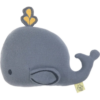 Lässig 4babies Knitted Toy with Rattle/Crackle Little Water whale hračka