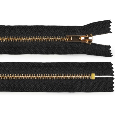 Prima-obchod Kovový zip No 5 délka 10 cm (jeansový), barva černá zlatá