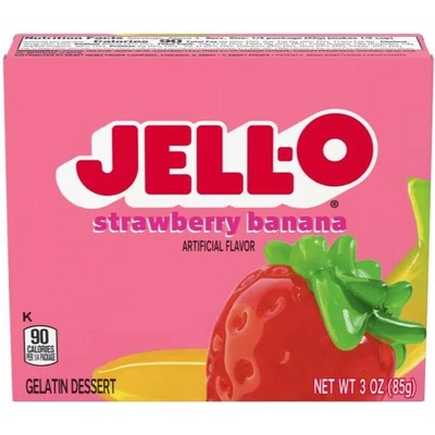 Jell-O instantní želatina s příchutí jahody a banánu 85 g