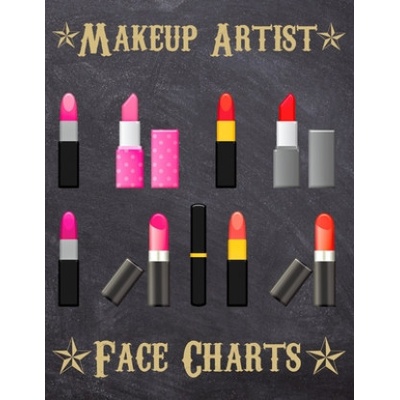 Makeup Artist Face Charts: Makeup cards to paint the face directly on paper with real make-up - Ideal for: professional make-up artists, vloggers