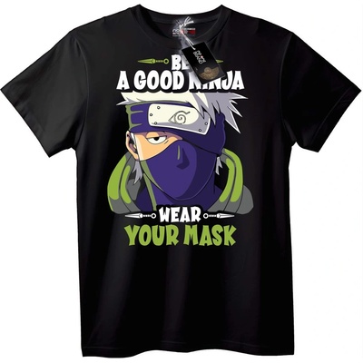NOONEBRAND Тениска Нинджа Маска: Бъди Добър Нинджа - 6XL, White