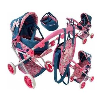 Mario Badescu *DOLLS PUSHCHAIR, pink-navy. , 45x36x15 cm, cart