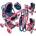 Mario Badescu *DOLLS PUSHCHAIR, pink-navy. , 45x36x15 cm, cart