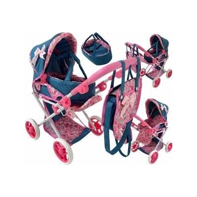 Mario Badescu *DOLLS PUSHCHAIR, pink-navy. , 45x36x15 cm, cart