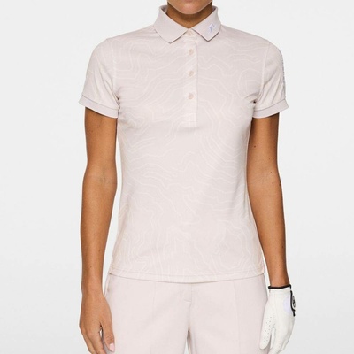 J.Lindeberg Dámska polokošeľa Tour Tech Print Polo Topo Grey Lilac