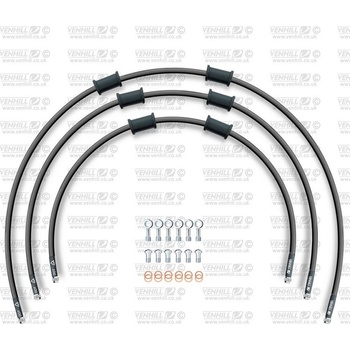 STANDARD Hadica prednej brzdy sada Venhill POWERHOSEPLUS KAW-5006F-BK (3 hadice v sade) čiernej hadice, chrómové koncovky