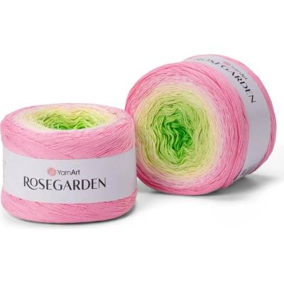 Yarn Art Rosegarden 314 jarní zelená, zelenkavá, žlutá, světle růžová, růžová
