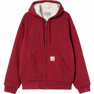 Carhartt WIP mikina s kapucňou krémová tmavočervená