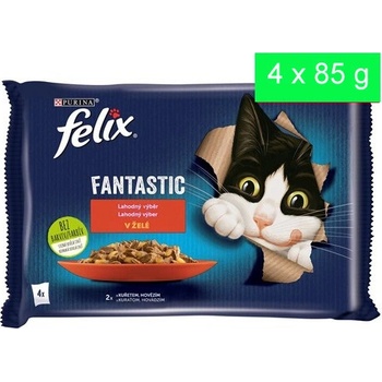 Felix Fantastic s hovězím a kuřetem v želé 4 x 85 g