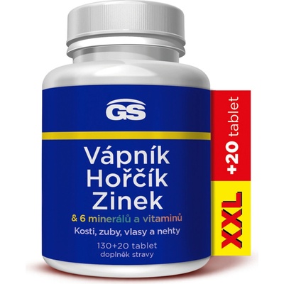 GS Vápnik horčík zinok XXL 130 + 20 tabliet