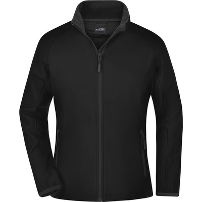 James & Nicholson JN 1129 dámská 2-vrstvá promo softshellová bunda black/black