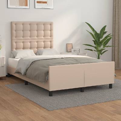 vidaXL 3125566 Rám postele s čelem umělá kůže / barva cappuccino