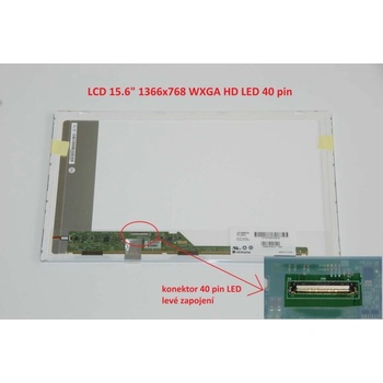 LCD 15.6" 1366x768 WXGA HD LED 40pin lesklý
