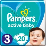 Pampers Пелени Pampers Active Baby Midi, 20-Pack, p/n PA-0200323 - Пелени за еднократна употреба за бебета с тегло от 6 до 10 kg (PA-0200323)