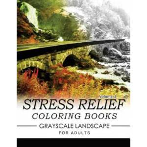 Stress Relief Coloring Books GRAYSCALE Landscape for Adults Volume 3 (2016)