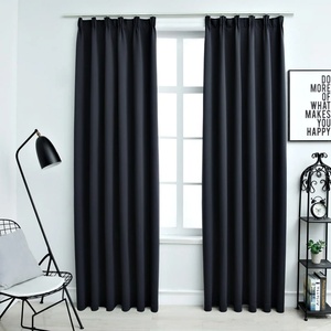 vidaXL Затъмняващи завеси с куки, 2 бр, антрацит, 140x225 см (134423)