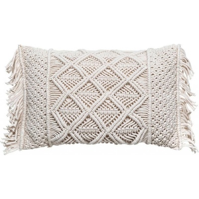 Atmosphera vankúš s třásněmi MACRAME béžový 30x50