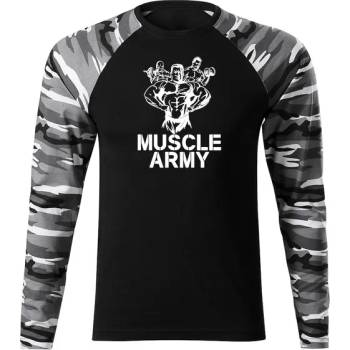 DRAGOWA FIT-T Тениска с дълъг ръкав Muscle Army Team, градски камуфлаж, 160 г/м2 (5634)