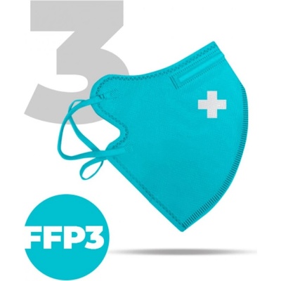 Nanolab nano bezpečný respirátor FFP3 modrý medi logo krížok 3 ks