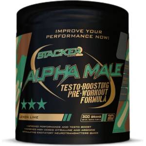 Stacker Alpha Male | Testo-Boosting Pre-Workout Formula [300 грама] Лимон и лайм