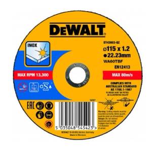 DEWALT Диск за рязане на неръждаема стомана 115 x 22, 2 x 1, 2 мм DT43903 (DT43903)