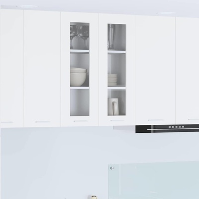 vidaXL Висящ шкаф със съхранение Бяло 60 x 31 x 80 см Инженерно дърво (884314)