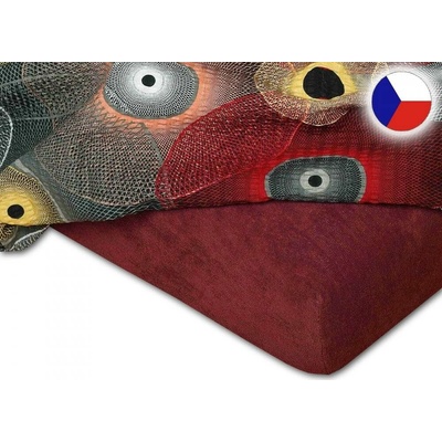 Dadka Froté prostěradlo bordové 180x200x20