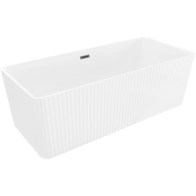 Mexen Nila свободностояща оребрена вана 170 x 75 см, бяла, преливник gun gray четкан - 52841708000-66 (52841708000-66)