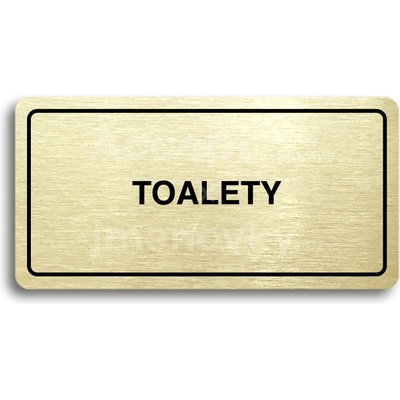 ACCEPT Piktogram TOALETY - zlatá tabulka - černý tisk