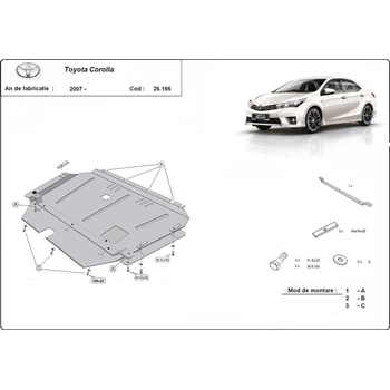 Scut Motor - Румъния Метална кора под двигател toyota corolla от 2008 до 2010 e15 (72323)