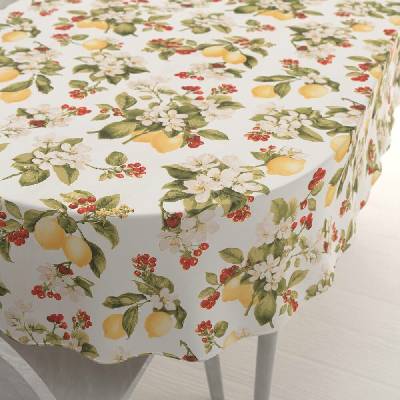 Biante bavlna oválný ubrus Sandra SA-777 Citrony a šípky na bílém 120x200 cm