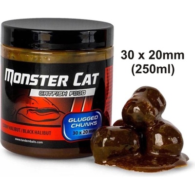 Tandem Baits Monster Cat Glugged pelety na sumce 250ml 30 x 20mm čerstvá pečeň