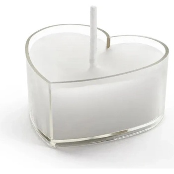 Image 1 of PartyDeco Чаена свещ - Бяло сърце 4 см