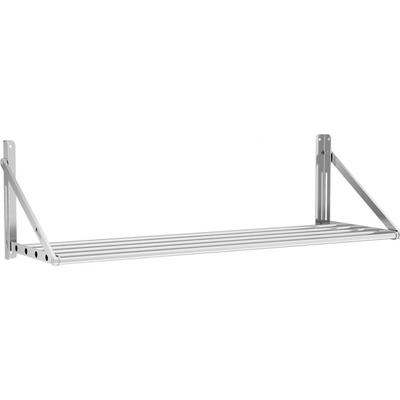 ROYAL Catering Nástěnná police - skládací - tyčový design - 120 x 45 cm - 40 kg - ušlechtilá ocel