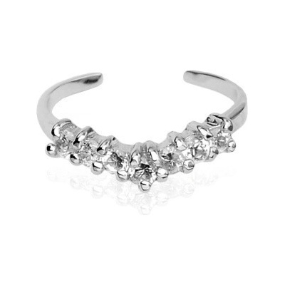 Steel Edge prsten na nohu stříbro se zirkony 018