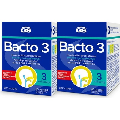 GS Bacto 3 pastilek 20 balení 2 ks