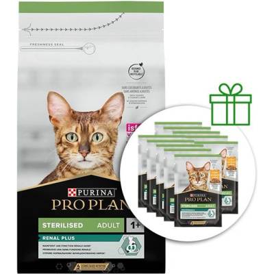PURINA pro plan cat sterilised renal plus заек 10 кг + 10 пакетчета БЕЗПЛАТНО
