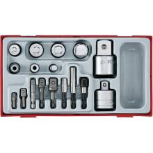 TengTools 185800109 Sada zväčżovacích- / zmenżovací ch adaptérov, račňa Rozmery hnacieho štvorhrana: 6,3 (1/4"), 10 (3/8"), 12,5 (1/2"), 20 (3/4"), 25 (1")mm (palec), Počet naradia: 17, Pohon: 1/4, 3/