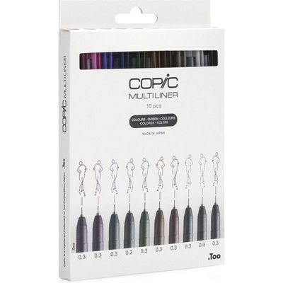 COPIC Technické linery COPIC, 10 ks barevné