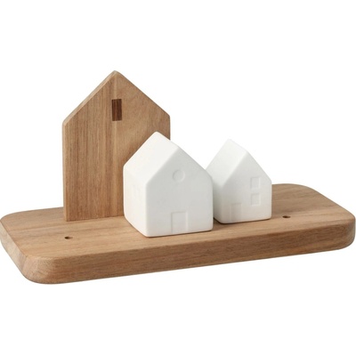 räder Dřevěná dekorace Christmas Landscape hnědá barva dřevo porcelán