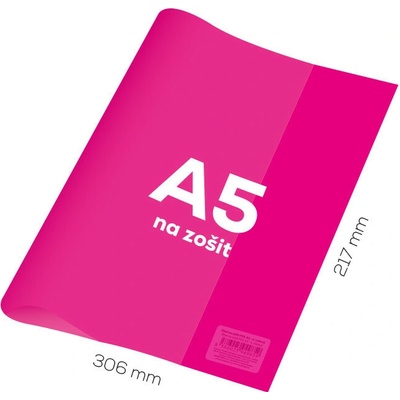 Obal na zošit A5 pvc Neon Color transparentný ružový