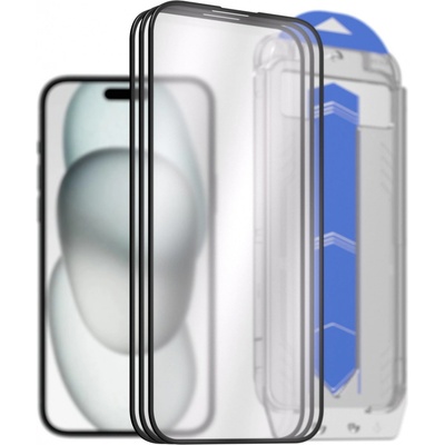 AlzaGuard 2.5D Glass EasyFit DustFree pro iPhone 15 - 3ks v balení s aplikátorem AGD-EFD8P3 – Zboží Živě