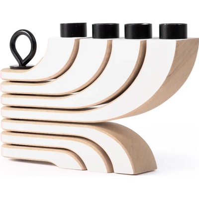 Dřevěný svícen Nordic Light varianta: bílá, 4 ramena