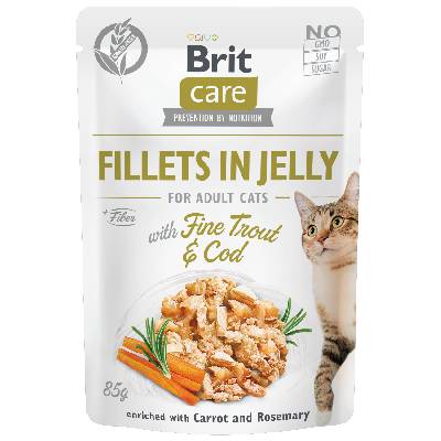Brit Care Cat Fillets in Jelly with Trout&Cod 85g