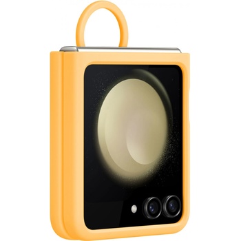 Image 1 of Samsung Оригинален гръб Samsung Silicone Cover with Ring за Galaxy Z Flip 5 - Apricot, EF-PF731TOE