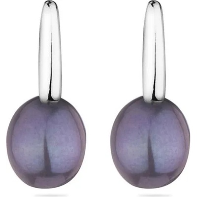 Swan Сребърни обици със сладководни черни перли CAA090EB Swan