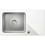 Quadron Вградена мивка Quadron Pop Hugh 111 от неръждаема стомана, покритие от неръждаема стомана - бяла 77x44 см (ST3577SB1BS) Мивка за вграждане