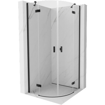 Mist полукръгла душ кабина с открити врати 100 x 100 см, прозрачна, черна - 8A33-100-100-70-00 (8A33-100-100-70-00)