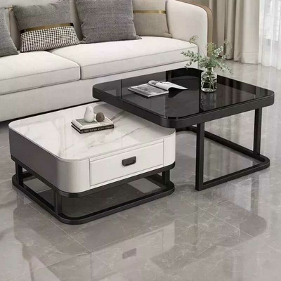 LuxuryForm Design Aragon 70 x 70 / 60 x 60 cm biely / biely mramor + sklo 2 ks